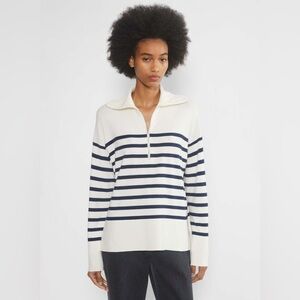 Aritzia Babaton Overseas Sweater Striped Navy and White Size XL 100% Merino Wool